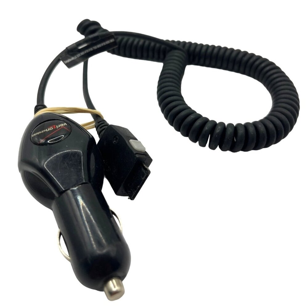 Verizon Wireless Car Charger For Cell Phone With Coiled Cord - Black 47a